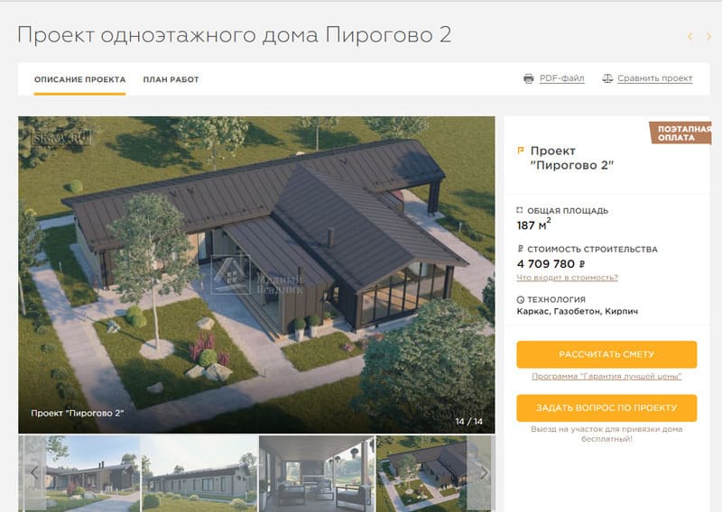 Пример оформления карточки проекта